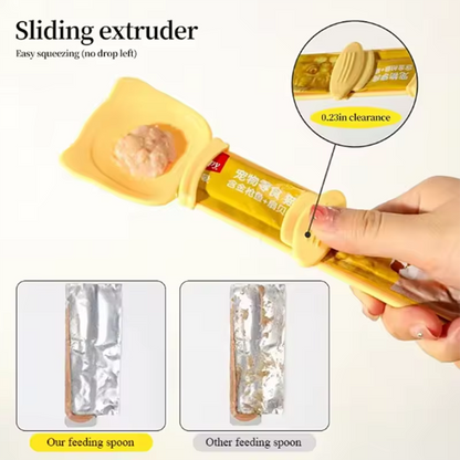 Kattenlekkernij Knijplepel Lange Handgreep Natvoer Pureedispenser Voedingshulpmiddel