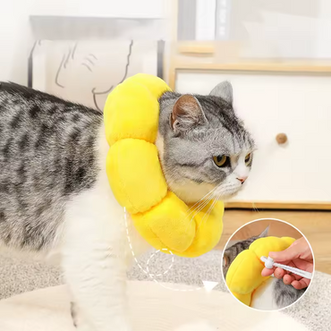Sonnenblumen-Halskrause Weich Leckschutz Verstellbarer Schutz für Hunde Katzen