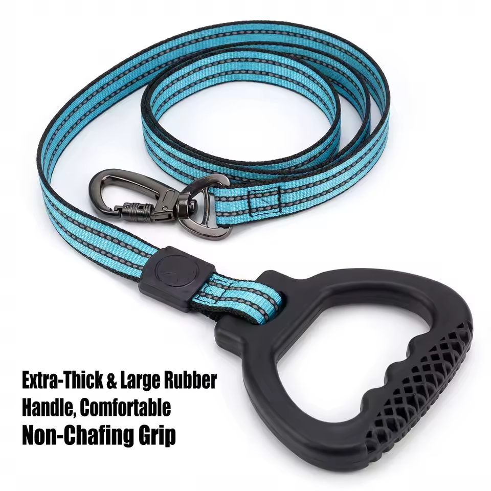 Reflektierende Hundeleine mit rutschfestem Griff, starke Nylon-Trainingsleine.