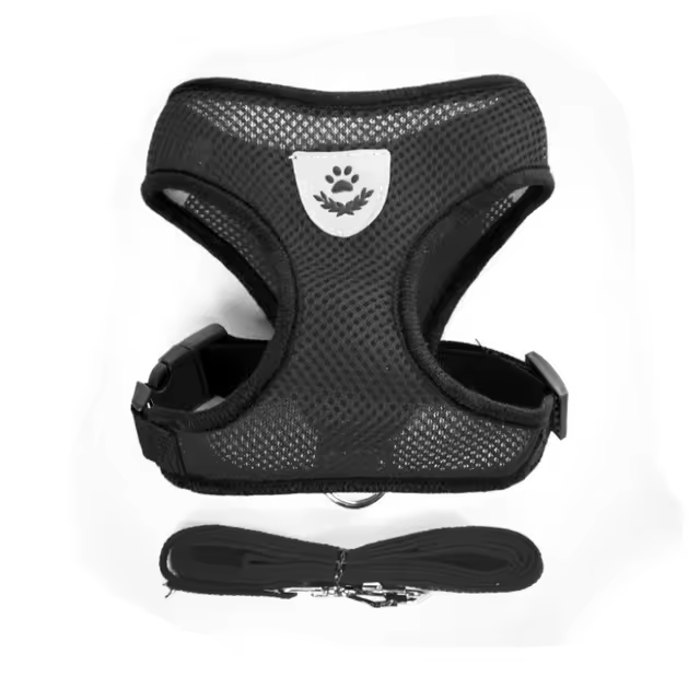 Dog Cat Harness with Lead Adjustable Mesh Reflective Vest Small Pet