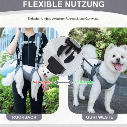 Verstellbarer Hunderucksack, Katzentransportrucksack, atmungsaktiv, für Haustiere von 4–7 kg