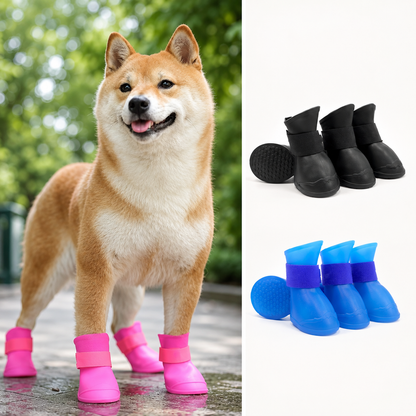 4 Stuks Waterdichte Hondenschoenen Antislip Rubberen Schoenen voor Kleine Grote Honden Katten