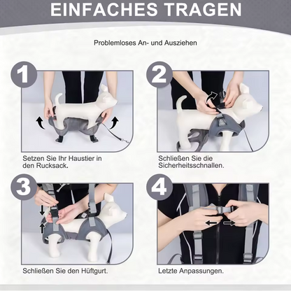 Verstellbarer Hunderucksack, Katzentransportrucksack, atmungsaktiv, für Haustiere von 4–7 kg