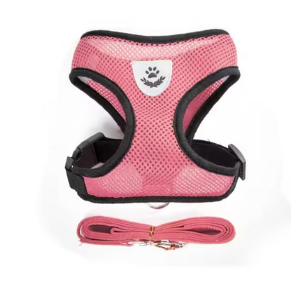 Dog Cat Harness with Lead Adjustable Mesh Reflective Vest Small Pet