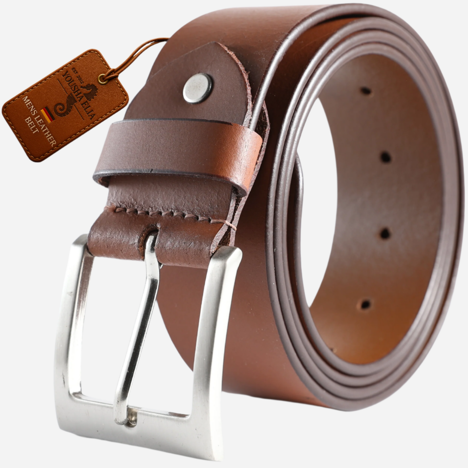 youshaelia balck and brown leather belts for mens