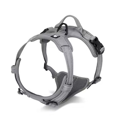 Grey Truelove adjustable dog harness featuring breathable mesh and top control handle