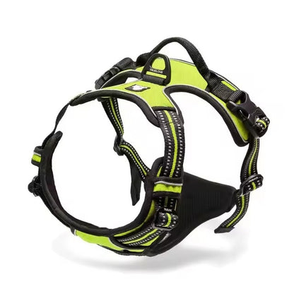 Neon green Truelove no-pull dog harness with reflective strips and padded chest plate