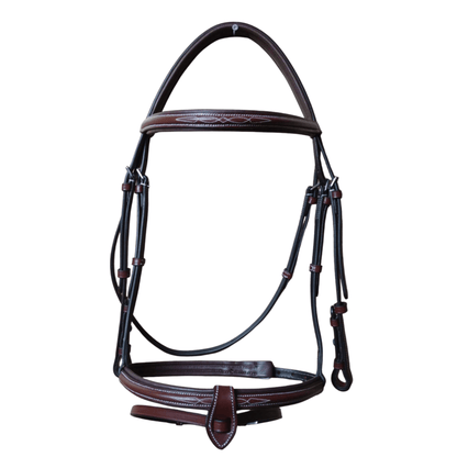 Leather Horse Bridle with Nameplate – Padded Cowhide Bridle-103-R Oak Brown - Youshaelia