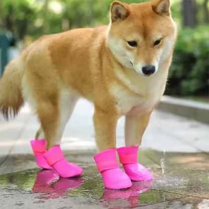 4 Stuks Waterdichte Hondenschoenen Antislip Rubberen Schoenen voor Kleine Grote Honden Katten