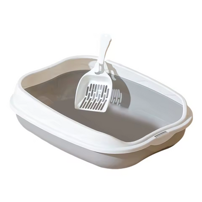 Semi Enclosed Cat Litter Box Large Anti Splash Cat Toilet with High Sides